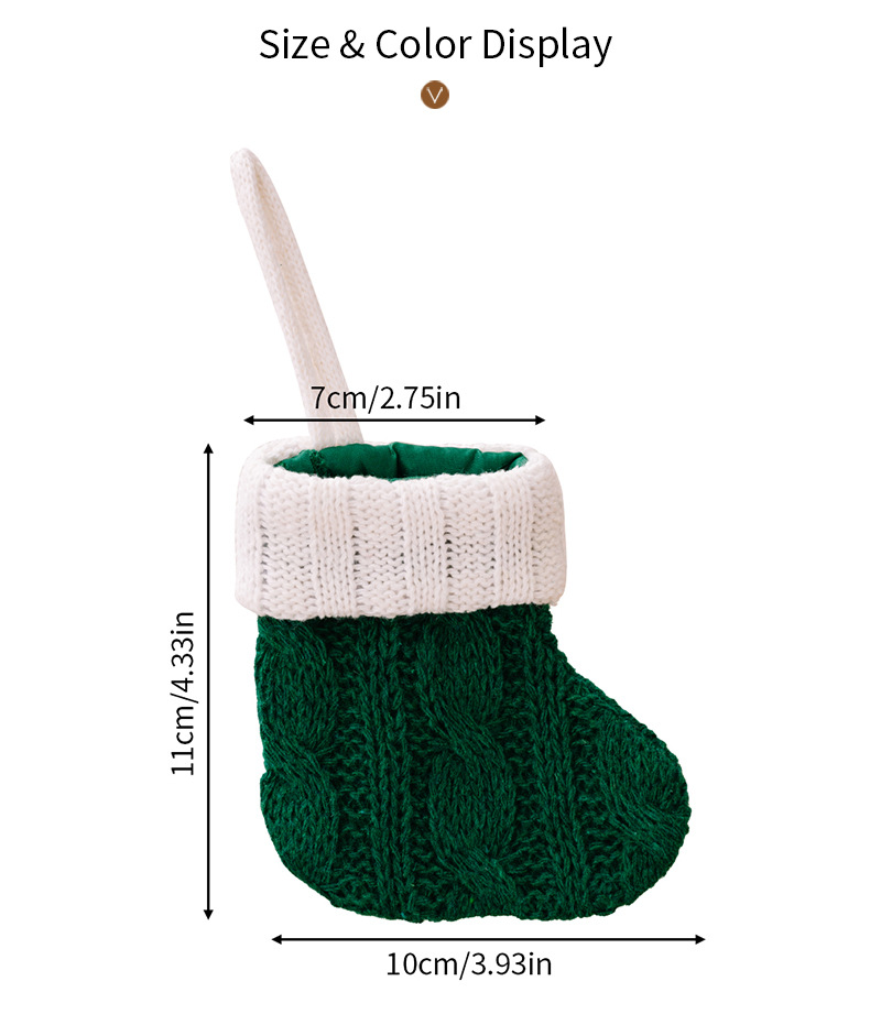 迷你針織聖誕襪 聖誕樹裝飾 糖果袋 聖誕吊飾 2