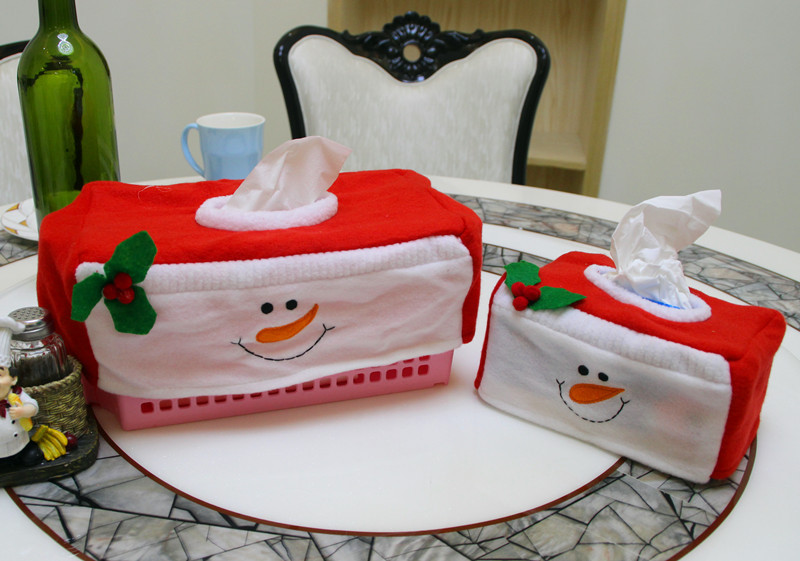 (4入)聖誕裝飾品 聖誕紙巾盒 小號聖誕紙巾盒套 聖誕場合裝飾9