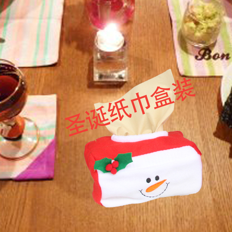 (4入)聖誕裝飾品 聖誕紙巾盒 小號聖誕紙巾盒套 聖誕場合裝飾11