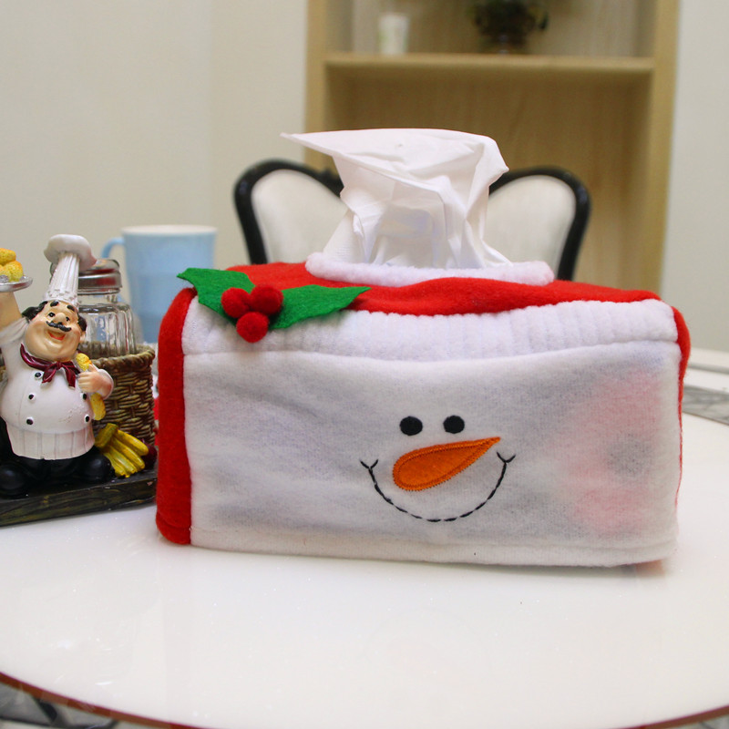 (4入)聖誕裝飾品 聖誕紙巾盒 小號聖誕紙巾盒套 聖誕場合裝飾7