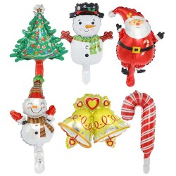 聖誕節系列造型氣球 聖誕老人聖誕樹 雪人拐杖鈴鐺 聖誕派對 鋁膜氣球