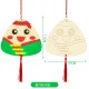 木質塗鴉粽子吊飾 端午節 兒童美勞 填色 DIY材料包 手作 掛飾 