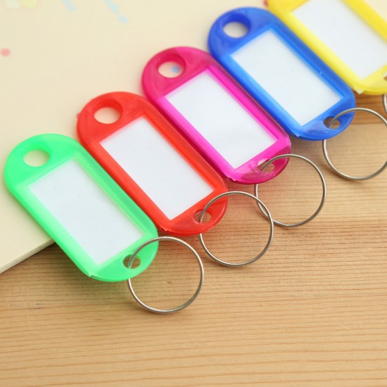 (10入)彩色鑰匙分類環 塑膠鑰匙牌 標籤牌 鑰匙圈 吊牌