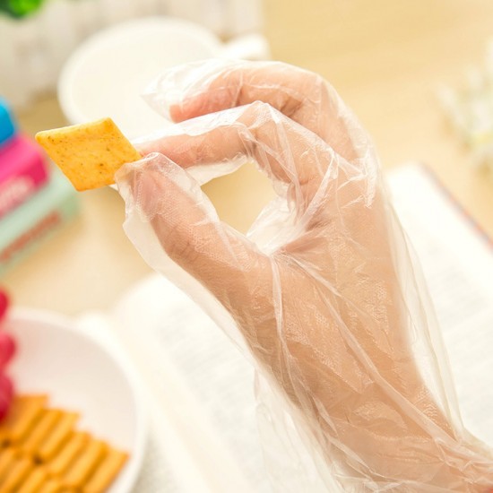 一次性PE透明塑膠手套 廚房 打掃用透明塑膠手套批發 48入裝