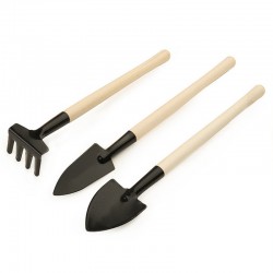 園藝工具3件組 鏟子+耙子+鍬 多功能鬆土工具