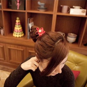 (20入)甜美拉鏈花朵髮束 韓國流行可愛花朵造型髮圈 批發
