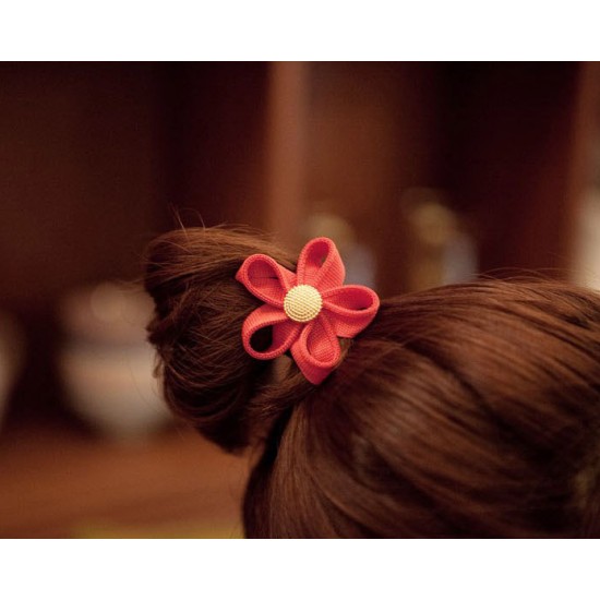 (20入)甜美拉鏈花朵髮束 韓國流行可愛花朵造型髮圈 批發