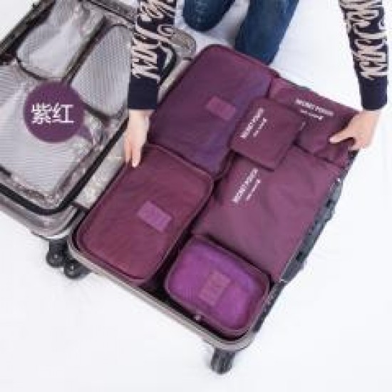 旅行收納袋 手提袋 外出手提袋 衣物收納袋 旅行收納6件組 出差 旅行 居家  包中包 整理袋 萬用包 防潑水包