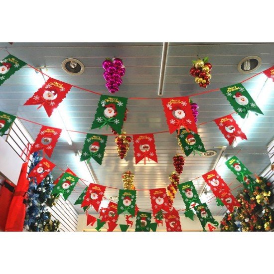 聖誕節裝飾品 聖誕拉旗 DIY聖誕拉旗 聖誕八面旗 聖誕飯店裝飾品
