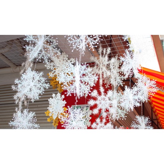 聖誕雪花片吊飾 聖誕節裝飾 活動用品 立體雪花串