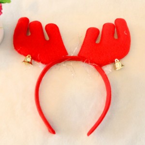 聖誕裝飾品 聖誕羽毛鈴鐺大鹿角 髮箍 頭箍 聖誕派對用品