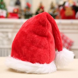 聖誕裝飾品 高檔聖誕帽 聖誕帽 聖誕派對用品 聖誕長毛絨邊帽