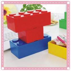 積木造型可疊加收納盒 創意桌面儲物盒 辦公文具收納盒