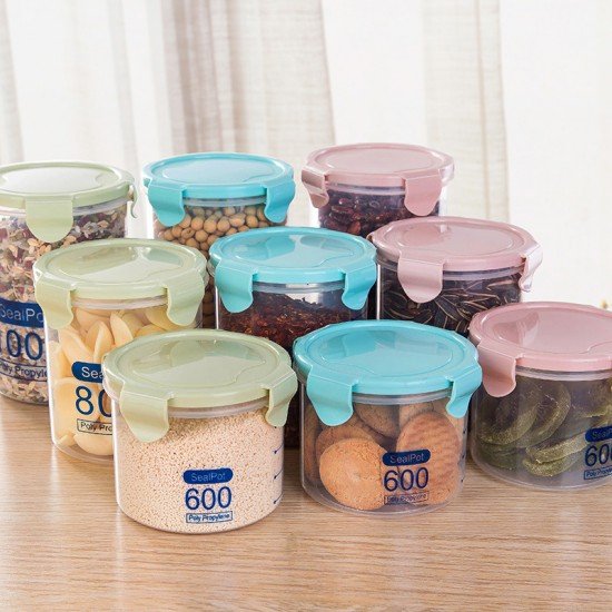 食品透明密封罐 雜糧罐 廚房收納盒 扣扣儲物罐 保鮮罐
