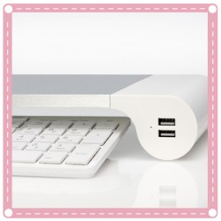 電腦液晶螢幕增高架底座托架 USB充電多功能桌面鍵盤收納架