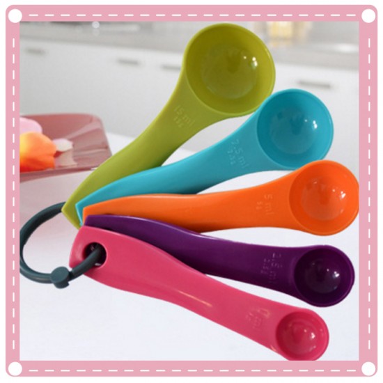 彩色量勺5件組 刻度調味料湯匙 烘焙工具