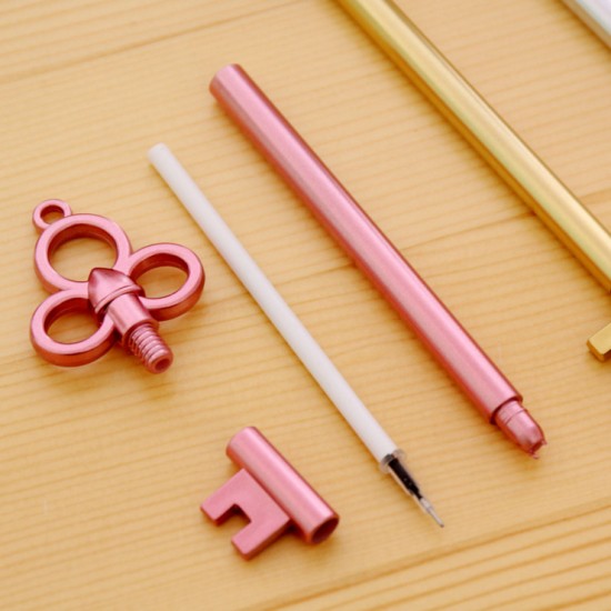 鑰匙造型中性筆 復古金屬質感原子筆 黑色中性筆 學生用品