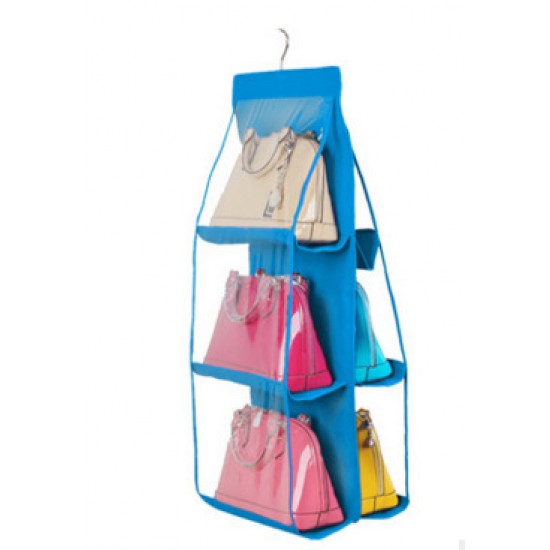 雙面透明包包收納掛架 儲物掛袋 無紡布懸掛式掛袋 透明防塵包包收納掛袋