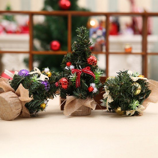 迷你裝飾聖誕樹 聖誕節桌面擺飾 聖誕樹裝飾用品 20cm