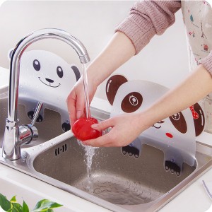 熊貓吸盤水槽擋水板 水槽防潑濺擋板