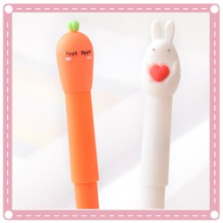 兔子胡蘿蔔造型中性筆2入裝 可愛蔬菜造型原子筆