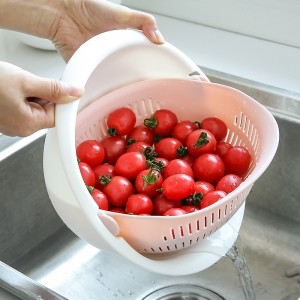 創意雙層塑膠瀝水籃 廚房必備多用途濾水籃 洗米洗菜洗水果必備