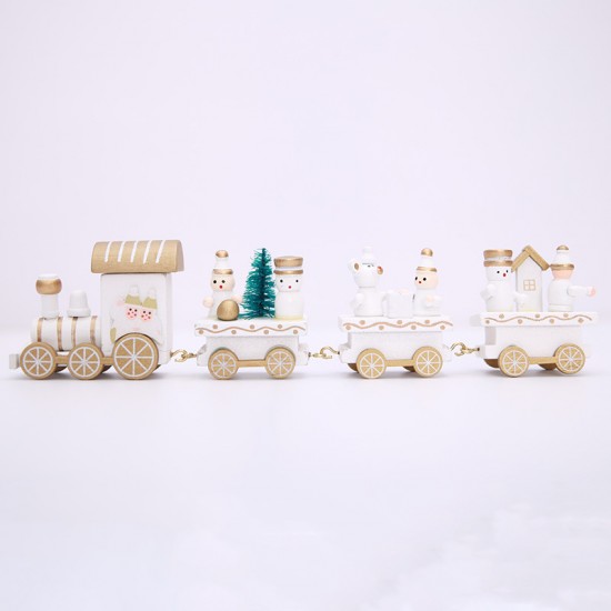 聖誕節必備 木質聖誕小火車 聖誕氣氛裝飾用品