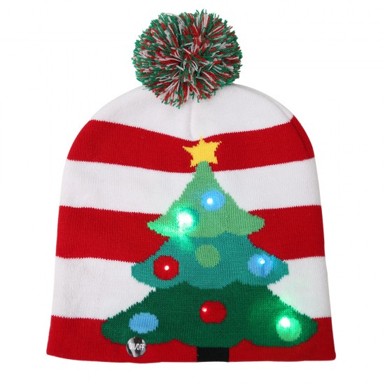 保暖針織LED聖誕帽 可愛聖誕老人雪人針織帽 聖誕節必備