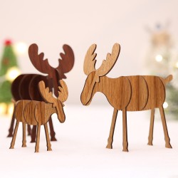 聖誕節必備 DIY木質麋鹿桌面裝飾 居家裝飾必備 裝飾用品
