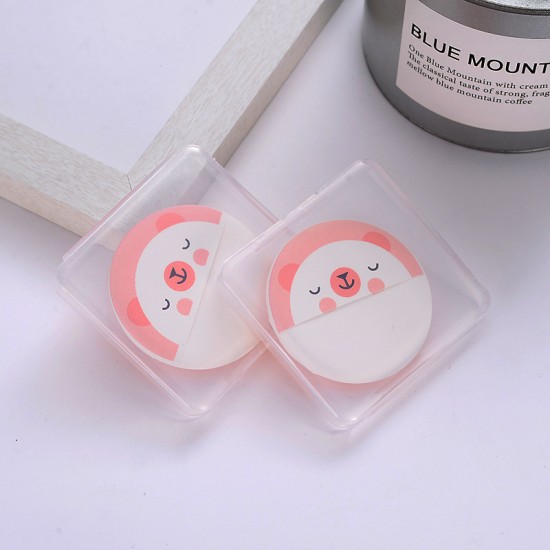 可愛小熊氣墊粉餅 盒裝粉底BB霜專用 化妝必備彩裝工具 粉撲