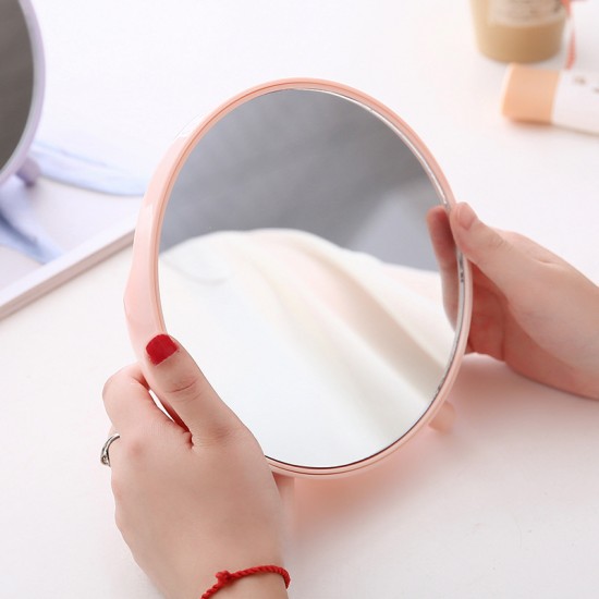 圓形桌面收納化妝鏡 簡約梳妝台化妝鏡 收納鏡子