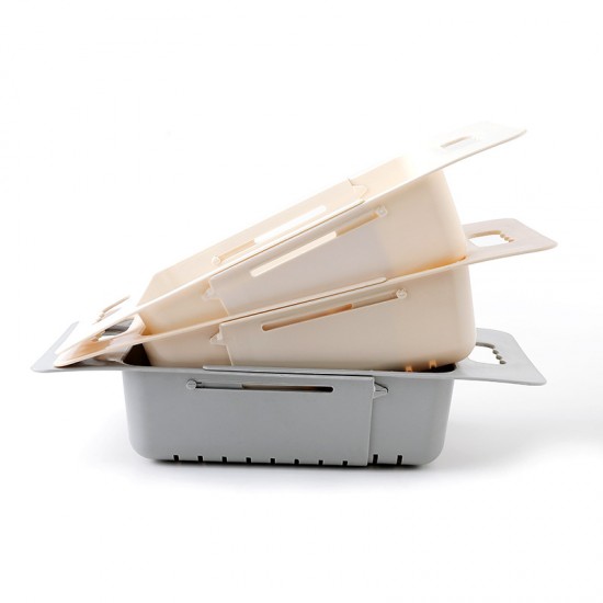 廚房水槽碗筷收納瀝水架 可伸縮瀝水籃 蔬菜置物架