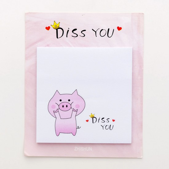 粉色小豬便利貼 可黏式留言便條 卡通N次貼