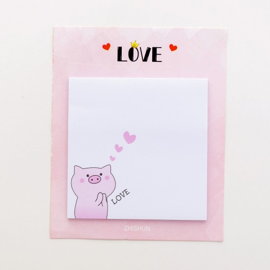 粉色小豬便利貼 可黏式留言便條 卡通N次貼
