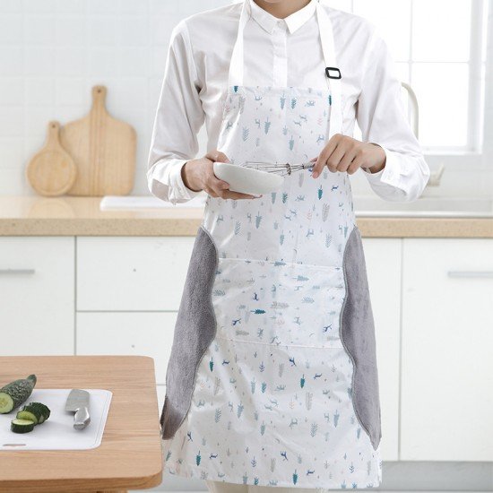 創意防水可擦手圍裙 廚房必備防水防油圍裙 時尚可擦手圍裙