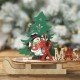 DIY木質聖誕雪橇裝飾品 創意聖誕節必備擺設 聖誕老人雪人雪橇裝飾