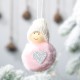 聖誕毛絨球雪人吊飾 可愛迷你雪人聖誕樹裝飾 毛球愛心天使吊飾