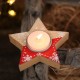 聖誕木質裝飾蠟燭台 星星愛心聖誕樹造型燭臺 聖誕氣氛裝飾