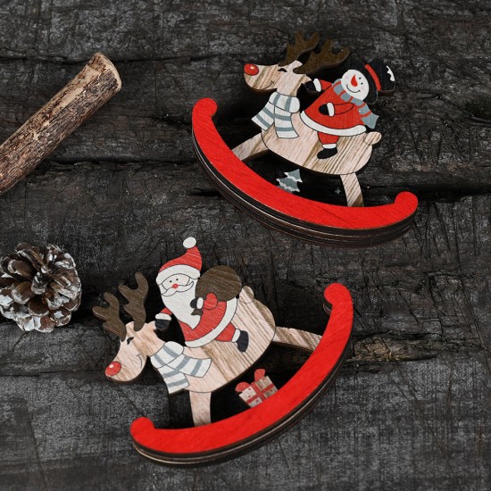 木質麋鹿不倒翁裝飾用品 聖誕節必備木質裝飾 聖誕老人雪人麋鹿裝飾
