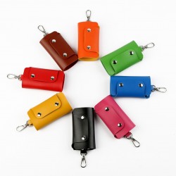 簡約時尚皮質鑰匙包 6鑰匙扣 鑰匙收納包 方便攜帶鑰匙包