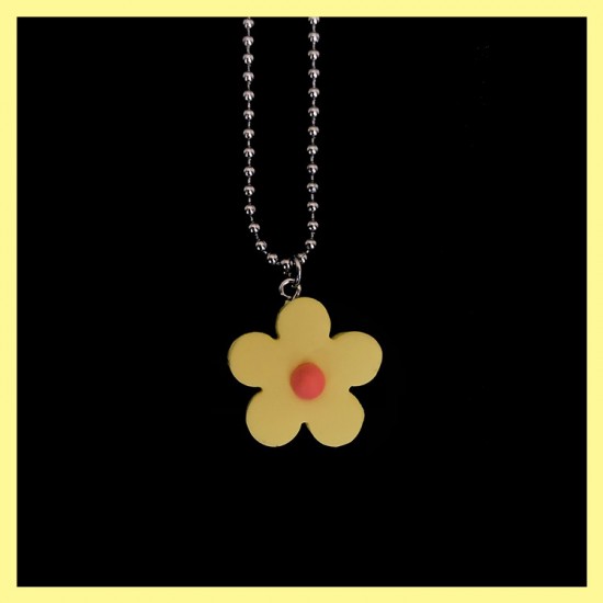 小花朵造型項鍊 可愛花朵鎖骨項鍊 糖果色小花項鍊