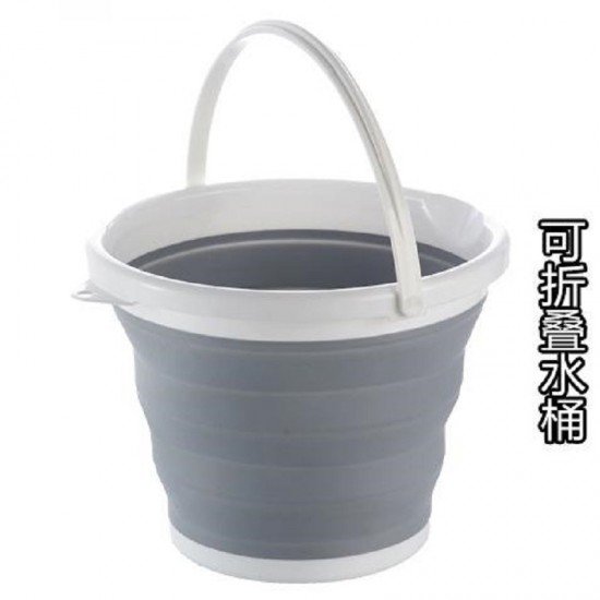 可折疊矽膠收納水桶 戶外必備收納桶 10L大號摺疊水桶