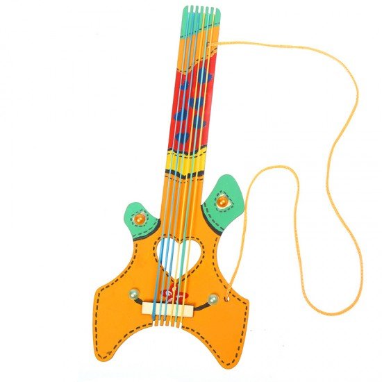 DIY木質塗鴉吉他 創意材料包 吉他造型玩具 手工木製吉他