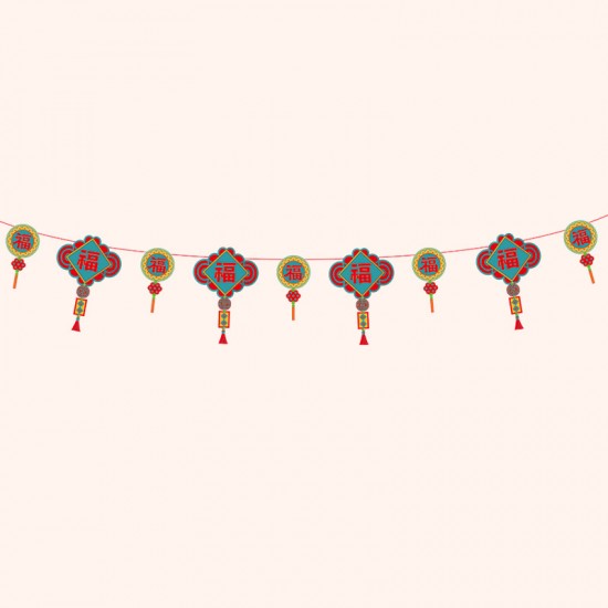 春節布置裝飾拉旗 創意造型紙質拉旗 新春必備裝飾用品 商場店面布置吊飾