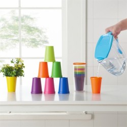 旅行彩虹塑膠杯 創意大容量收納杯 塑膠杯7件組 戶外水杯 漱口杯