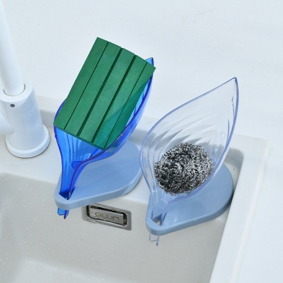 樹葉瀝水肥皂架 創意葉子造型肥皂盒 多功能瀝水收納架 置物架 香皂架