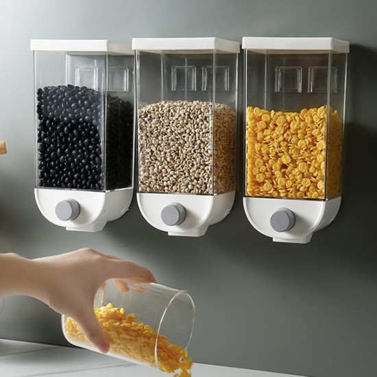壁掛式雜糧密封罐 透明按壓零食儲物罐 收納罐