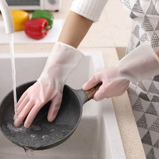 半透明橡膠手套 居家清潔手套 防滑耐用廚房手套 洗衣洗碗手套