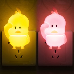 可愛小鴨造型小夜燈 創意造型LED開關小夜燈 柔光小夜燈