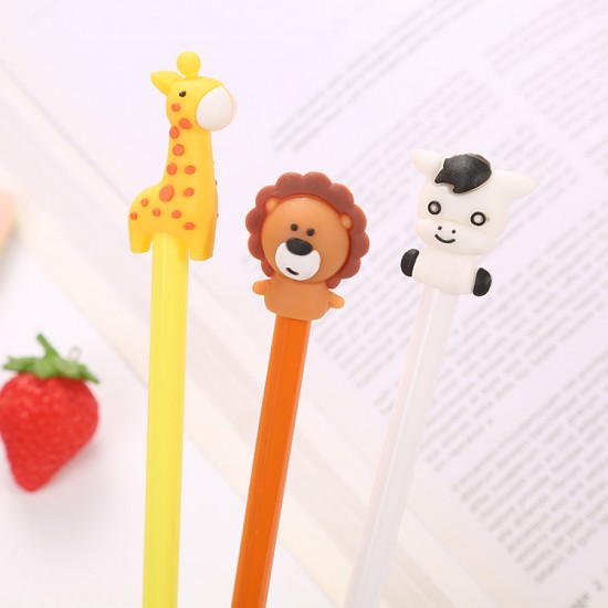 動物造型中性筆 可愛長頸鹿獅子小牛造型中性筆 辦公文具 學生文具
